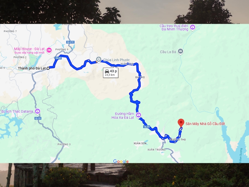 Hướng dẫn đi đến cầu gỗ săn mây bắt đầu từ chợ Đà Lạt