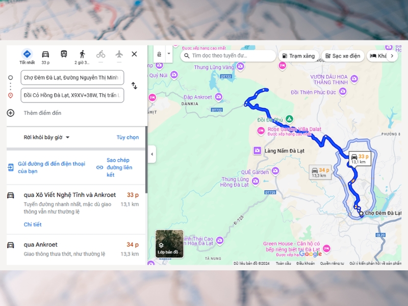 Hướng dẫn đường đi đến đồi cỏ hồng đà lạt