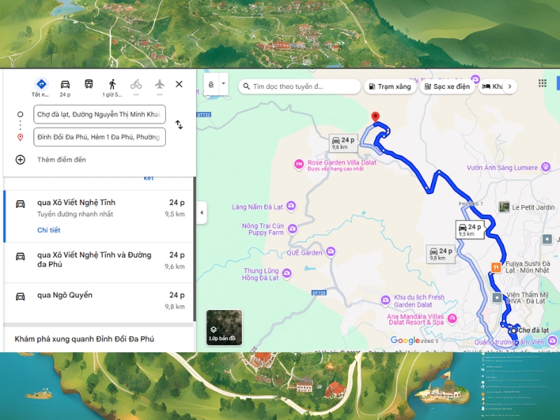 Cách di chuyển đến đồi Đa Phú