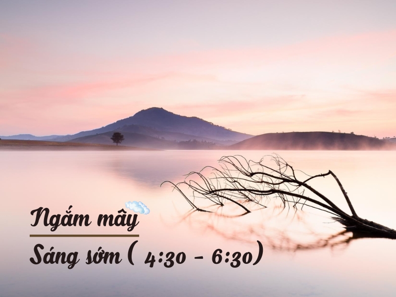 Buổi sáng sớm là khoảng thời gian thích hợp để ngắm mây và bình minh ở Suối Vàng