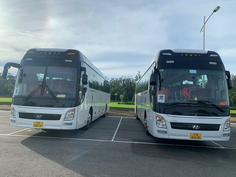 Nội thất xe 45 chỗ Quy Nhơn sạch sẽ, sang trọng