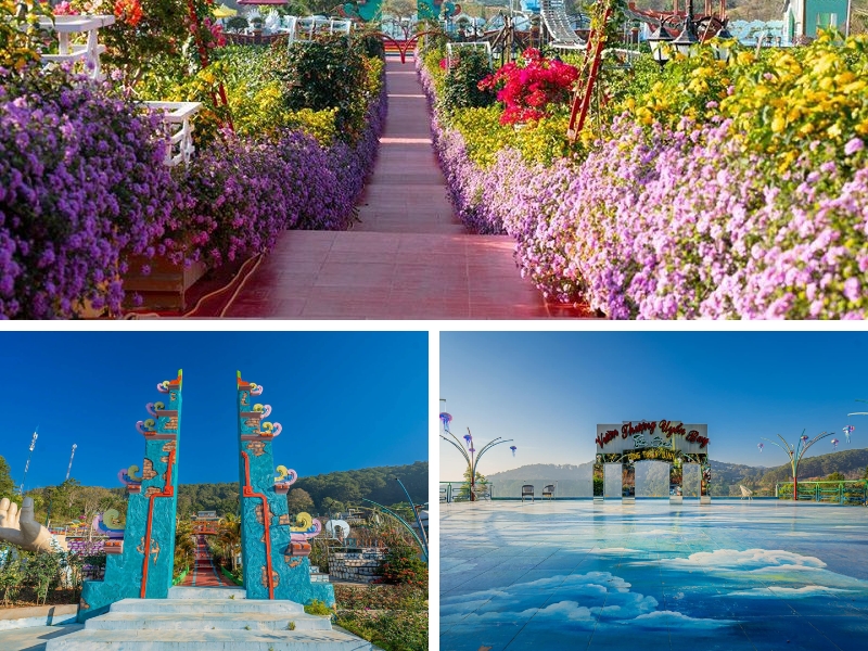 Tham quan cổng trời màu nhiệm tại Vườn Thượng Uyển Bay Đà Lạt